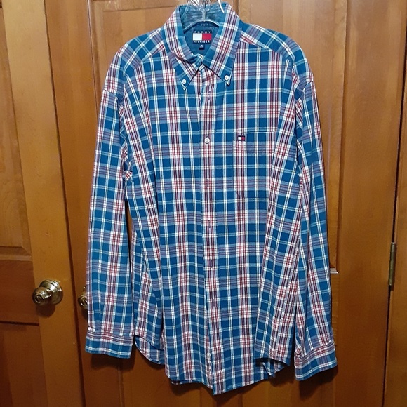 Tommy Hilfiger Other - Tommy Hilfiger Red, White & Blue Plaid Shirt